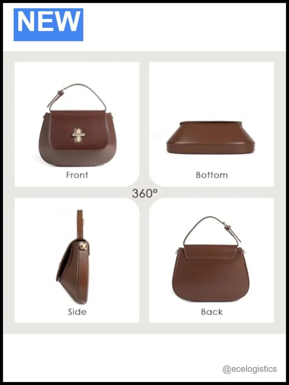 Genuine Leather Crossbody Satchel Bag Women Structured Handbag 2-in-1